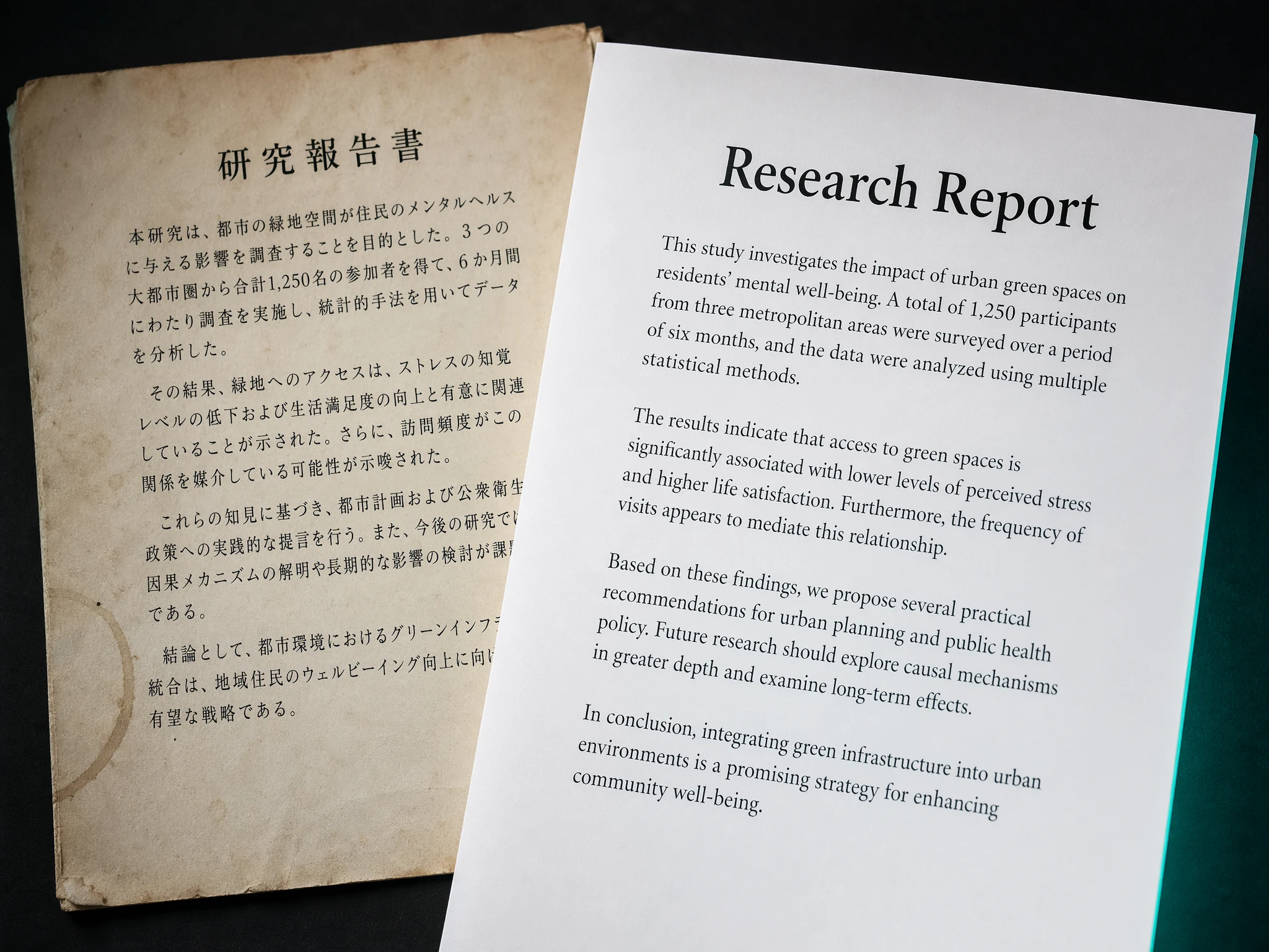 Scanned document being processed with OCR and translated