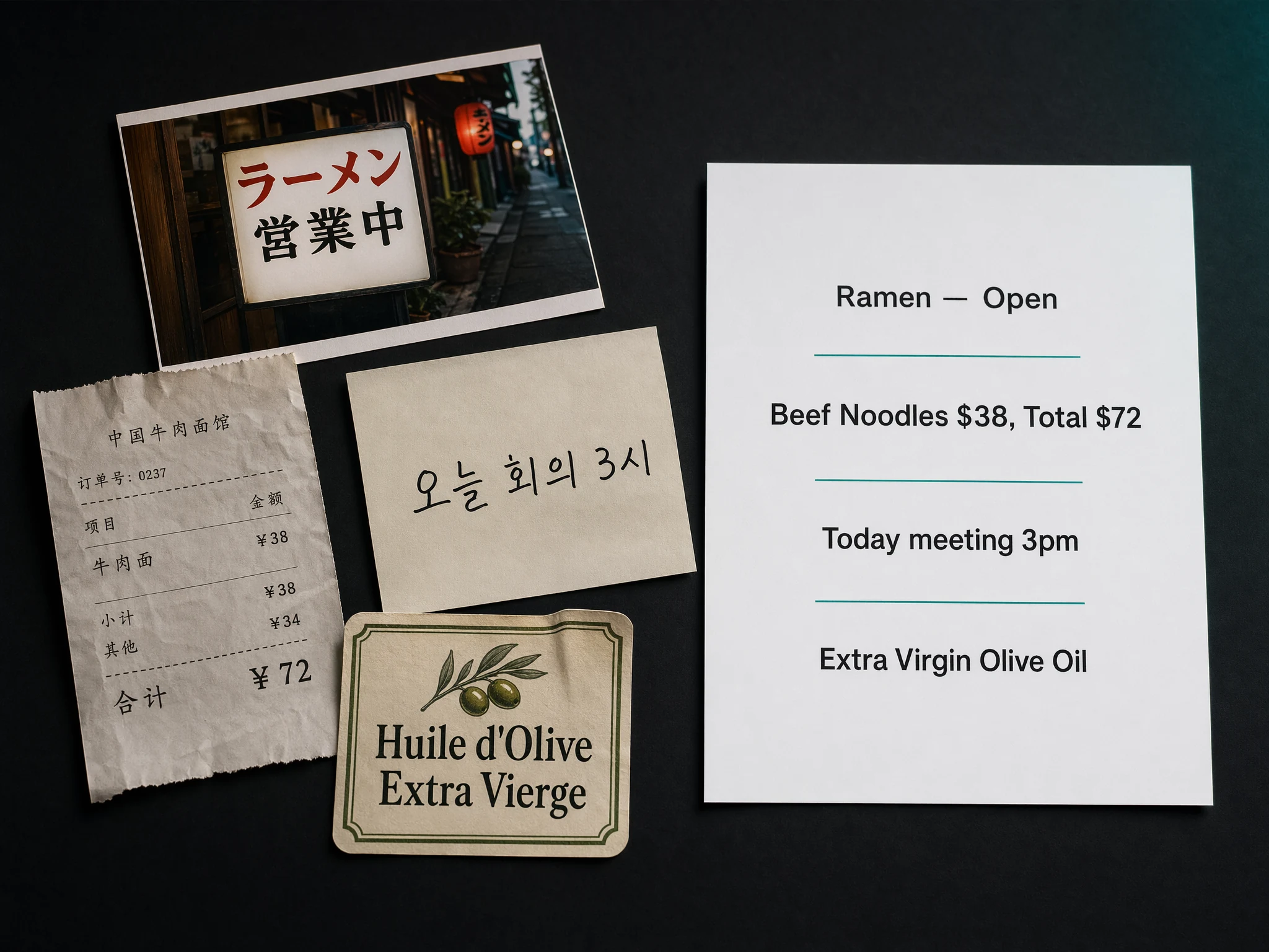 OCR text detection in a photo